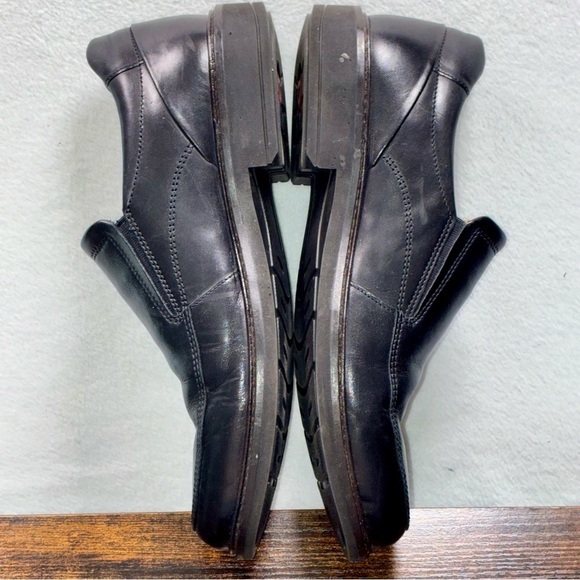ECCO Men\'s Black Leather Slip-On Loafers Dress Shoes Size 42 Comfort Sole main image 4